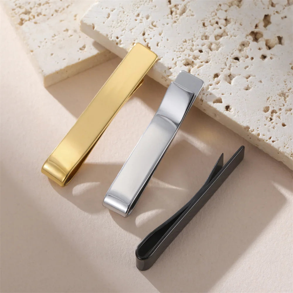 Men's Stainless Steel Tie Clip Set | Groom & Groomsmen Wedding Accessory