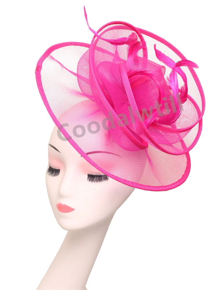 Accessoires de Cheveux de Mariée Voiles en Plumes Chapeaux Fascinators Chapeaux de Cocktail Coiffes Dames Course Occasion Chapeau de Fascinator Bandeau
