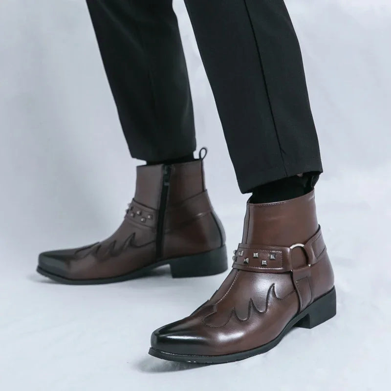 Nouvelle Collection Bottines Homme Chelsea Cuir Décontractées Mode Confortables Bottes Montantes Chaussures de Marche Baskets