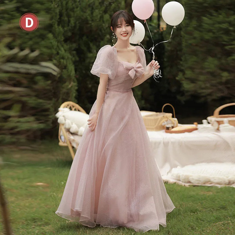 Robe de demoiselle d'honneur féerique printemps-été 2026 pour sœurs minces, robe de soirée de mariage élégante