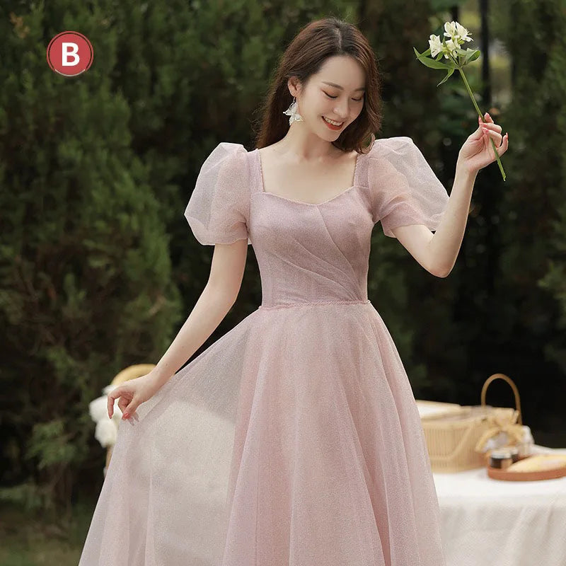 Robe de demoiselle d'honneur féerique printemps-été 2026 pour sœurs minces, robe de soirée de mariage élégante