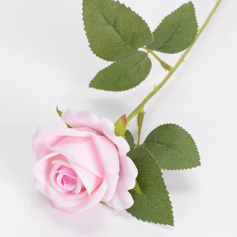 Velvet Artificial Rose Flowers for Wedding Décor & DIY (Set of 10)