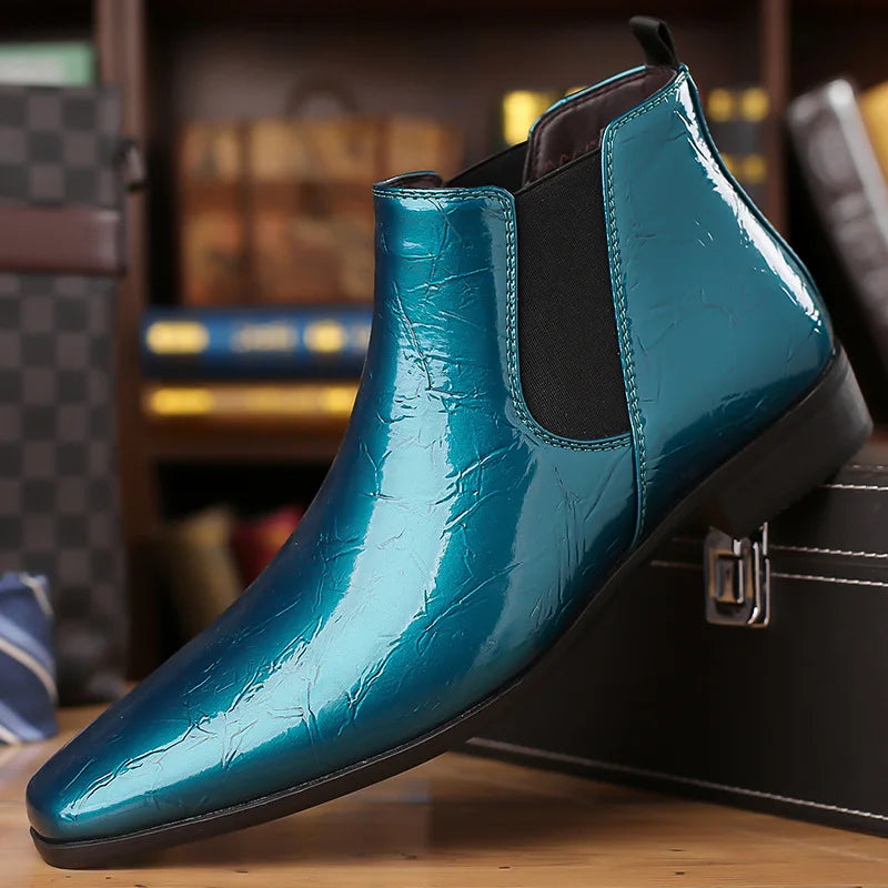 Bottes Chelsea Homme Grandes Tailles 39-48 Bottines Rétro de Haute Qualité Bottes en Cuir Tendance pour Hommes Chaussures Habillées d'Affaires Zapatos