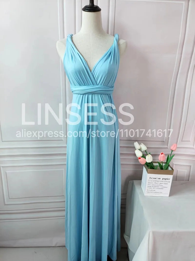 Robe de demoiselle d'honneur, robe longue vert olive de demoiselle d'honneur, robe convertible pour cortège nuptial, robe infinie multivoies, robe sur mesure
