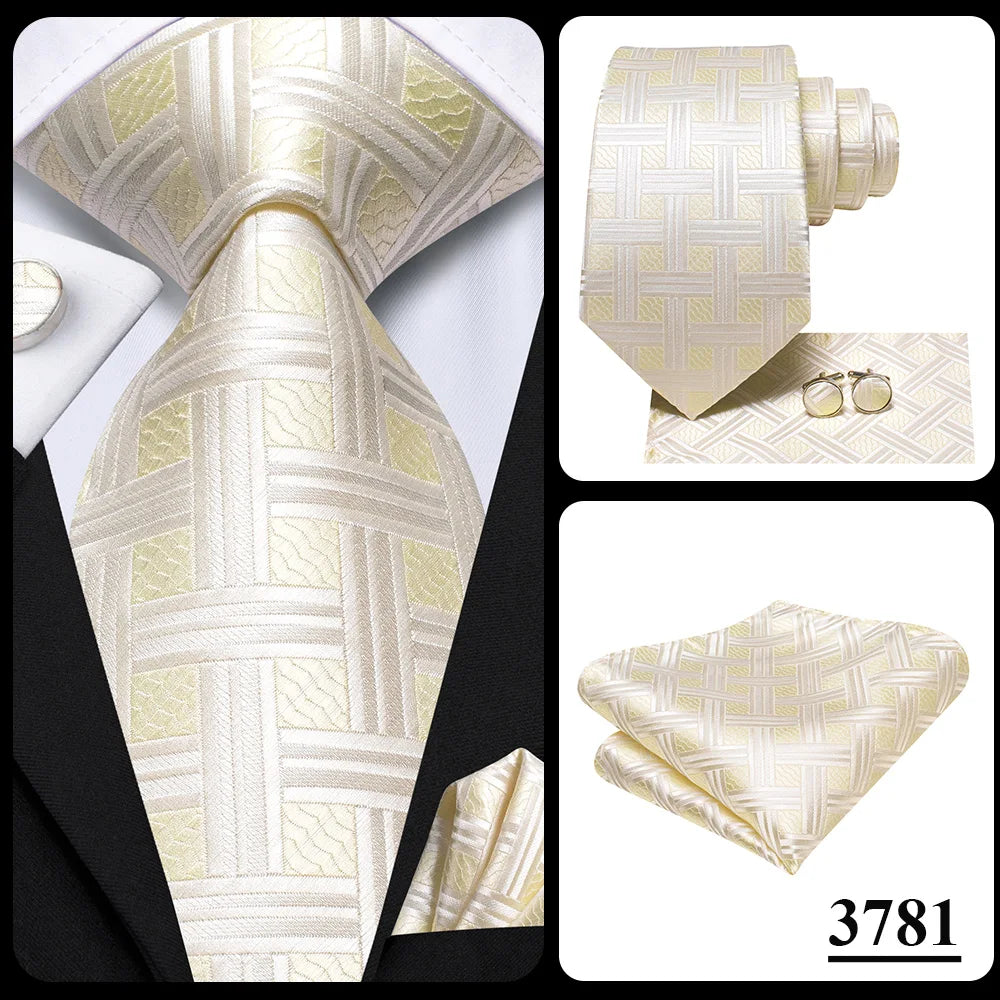 Silk Paisley & Floral Necktie Gift Set | Groom & Groomsmen Wedding Tie with Pocket Square & Cufflinks