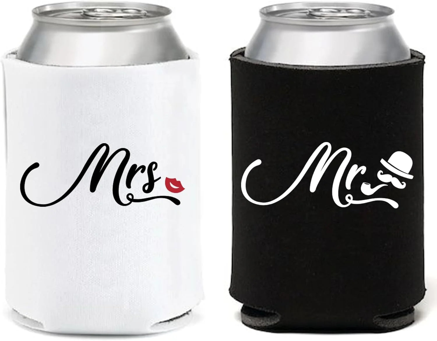 2 pièces cadeaux pour jeunes mariés, refroidisseurs de canettes, manchons de bouteille, lune de miel, fiançailles, douche nuptiale, enterrement de vie de jeune fille, fournitures de fête, cadeau