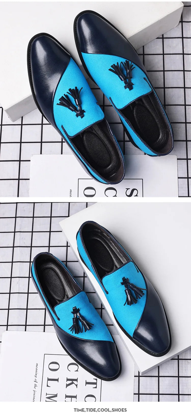 Chaussures Habillées Homme 2026 Nouvelles Chaussures en Cuir Décontractées Homme Chaussures Habillées d'Affaires en Cuir Tendance Polyvalentes Mocassins Bout Pointu à Enfiler