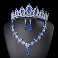 Fashionable and Elegant Bridal Accessories 3-Piece Set Wedding Crown Headpiece Necklace Earrings Wedding Dress Accessories