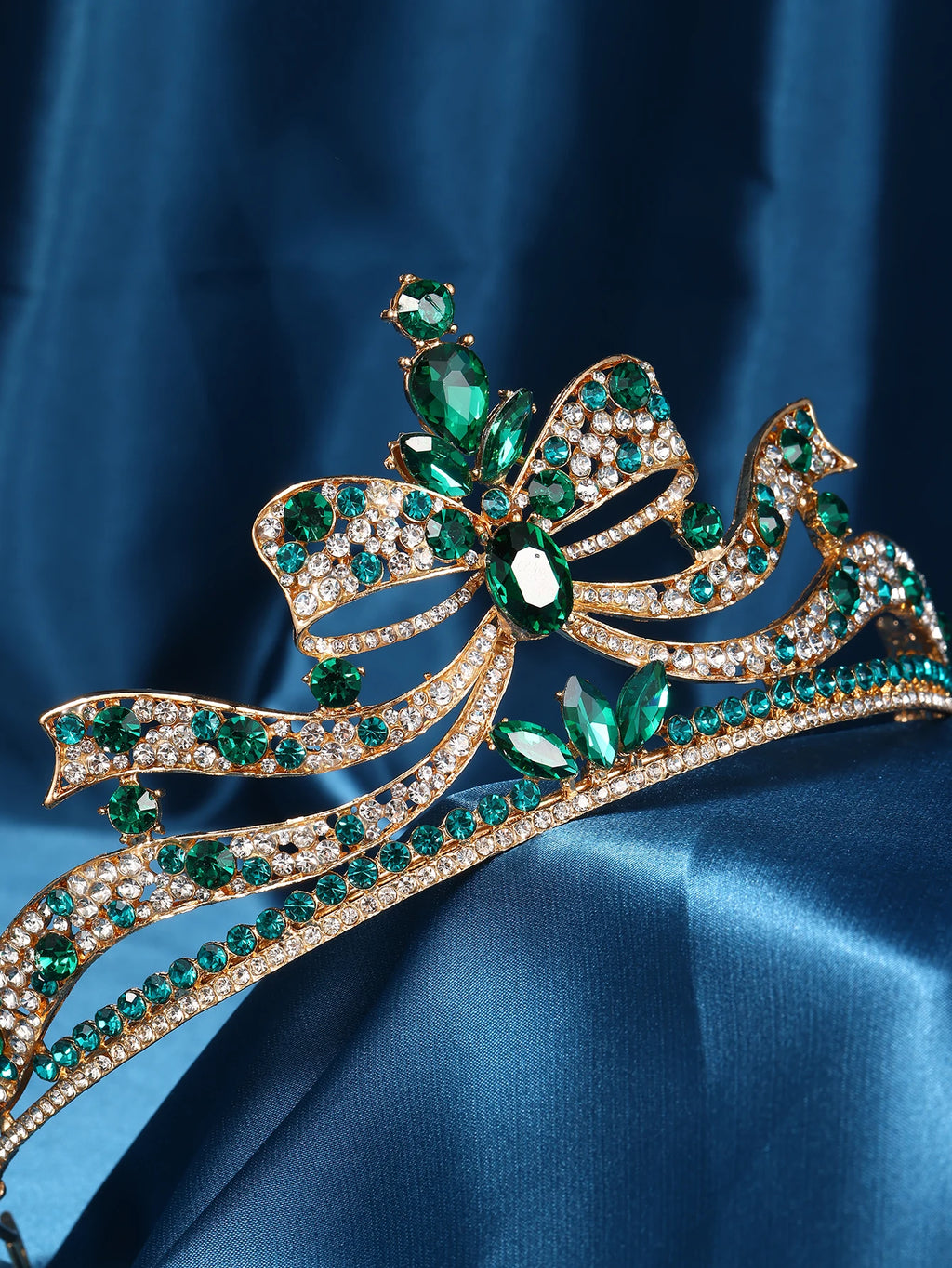 Accessoires pour femmes - Bandeaux de mariage - Bijoux de cheveux pour fiançailles - Serre-têtes en forme de nœud - Tiaras romantiques - Diadèmes de concours de beauté