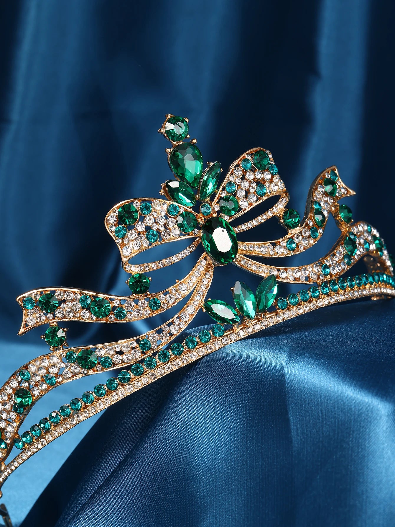 Accessoires pour femmes - Bandeaux de mariage - Bijoux de cheveux pour fiançailles - Serre-têtes en forme de nœud - Tiaras romantiques - Diadèmes de concours de beauté