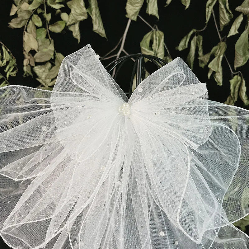New Little Head veil White Hair Dresses Butterfly Wedding accessories