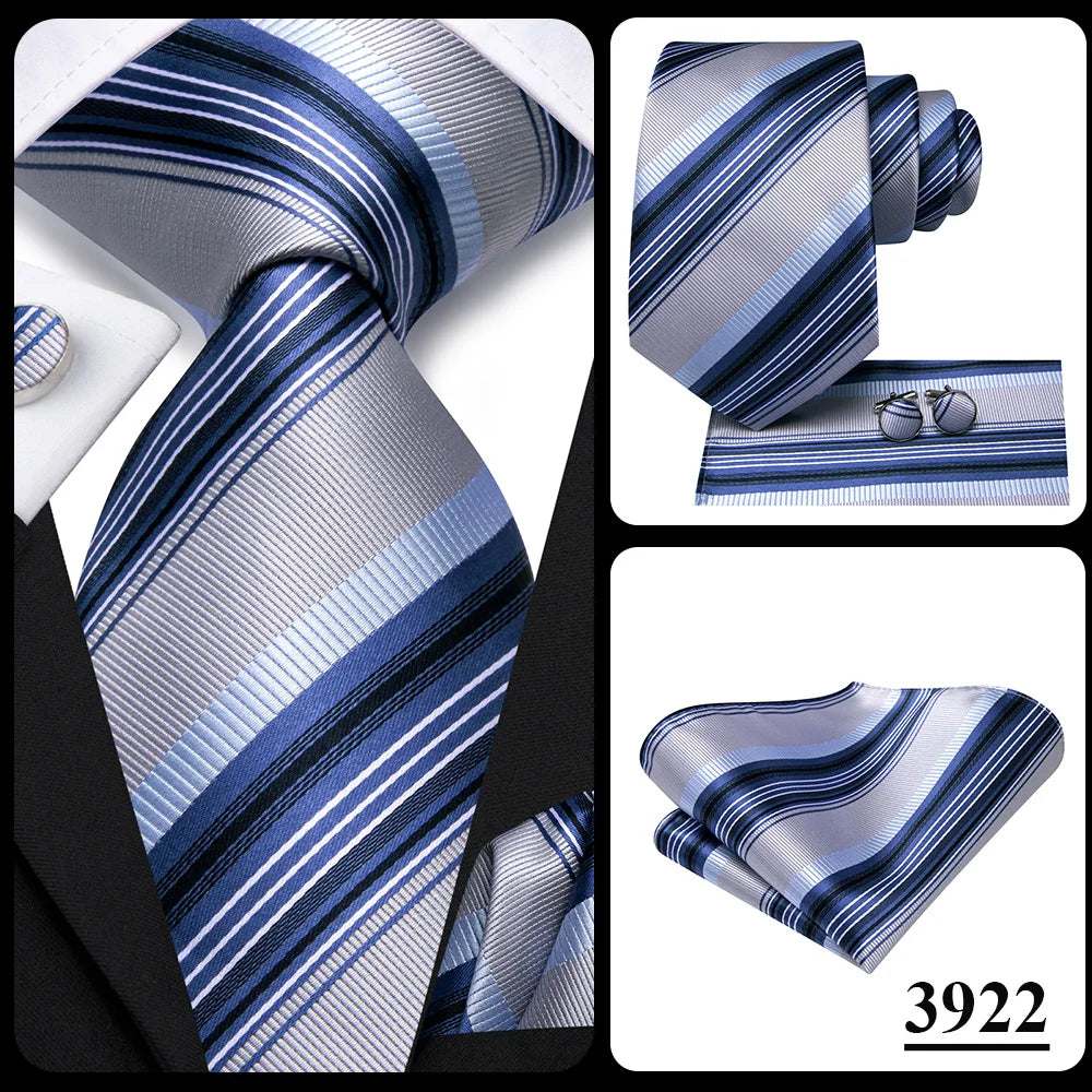 Silk Paisley & Floral Necktie Gift Set | Groom & Groomsmen Wedding Tie with Pocket Square & Cufflinks