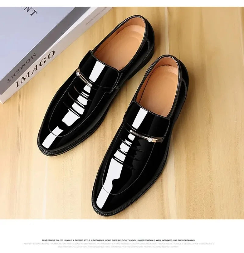 Chaussures habillées pour homme Pointures 38-49, Mocassins formels à haut brillant, Chaussures de mariage de luxe, Chaussures de conduite décontractées et confortables pour hommes