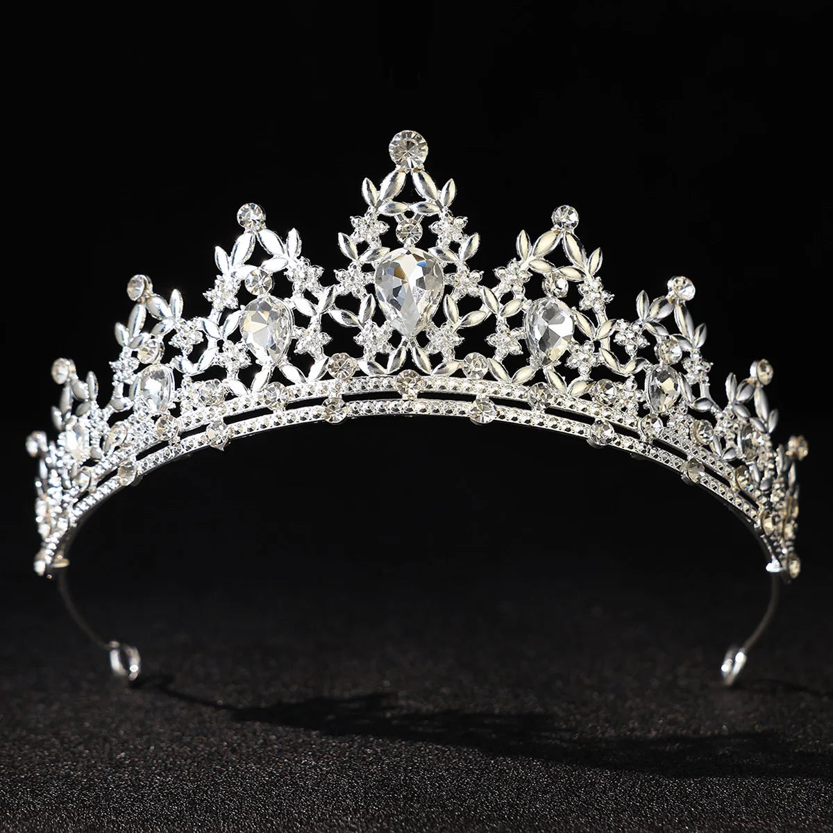 Couronne de Luxe Vintage en Cristal Accessoires de Cheveux de Mariée Style Palais Bandeaux de Fête pour Noël Nouvel An Banquet Soirées