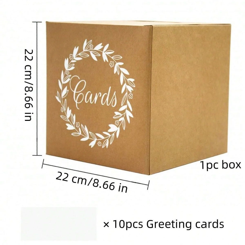 1PC Kraft Card Box Wedding Favors Box Cardboard Receiving Money Box Holder for Wedding Reception Birthday ﻿
