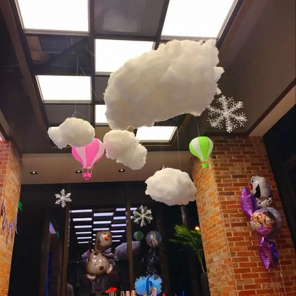 Toiles de fond pour fêtes de photographie, arrangements de mariage, centres commerciaux, nuages décoratifs, fournitures de fête, coton artificiel