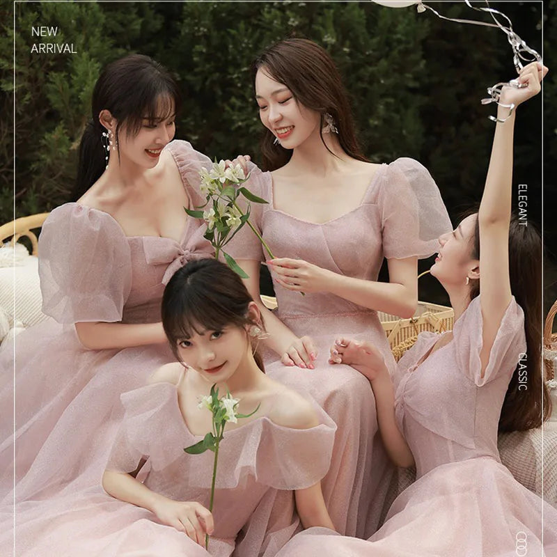 Robe de demoiselle d'honneur féerique printemps-été 2026 pour sœurs minces, robe de soirée de mariage élégante