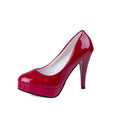 Chaussures à talons hauts pour femmes, chaussures de mariage blanches, talons épais de 10 cm, escarpins de soirée mode, chaussures noires rouges à bout rond Zapatos De Mujer