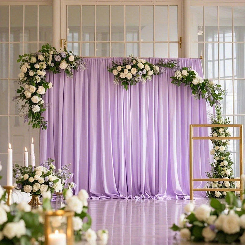 Rideaux de Noël en satin sans plis, tissu soyeux, pour toile de fond de baby shower, fête d'anniversaire, bal de promo, décoration de mariage