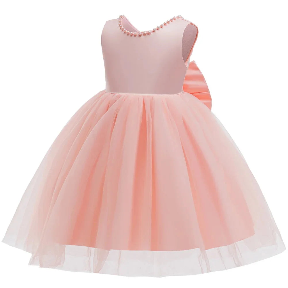 Evening Dress Gown for Girls Weddings Bridesmaid Costume Flower Girl Princess Dress White Dress Kids Baptismal Ceremony Clothes