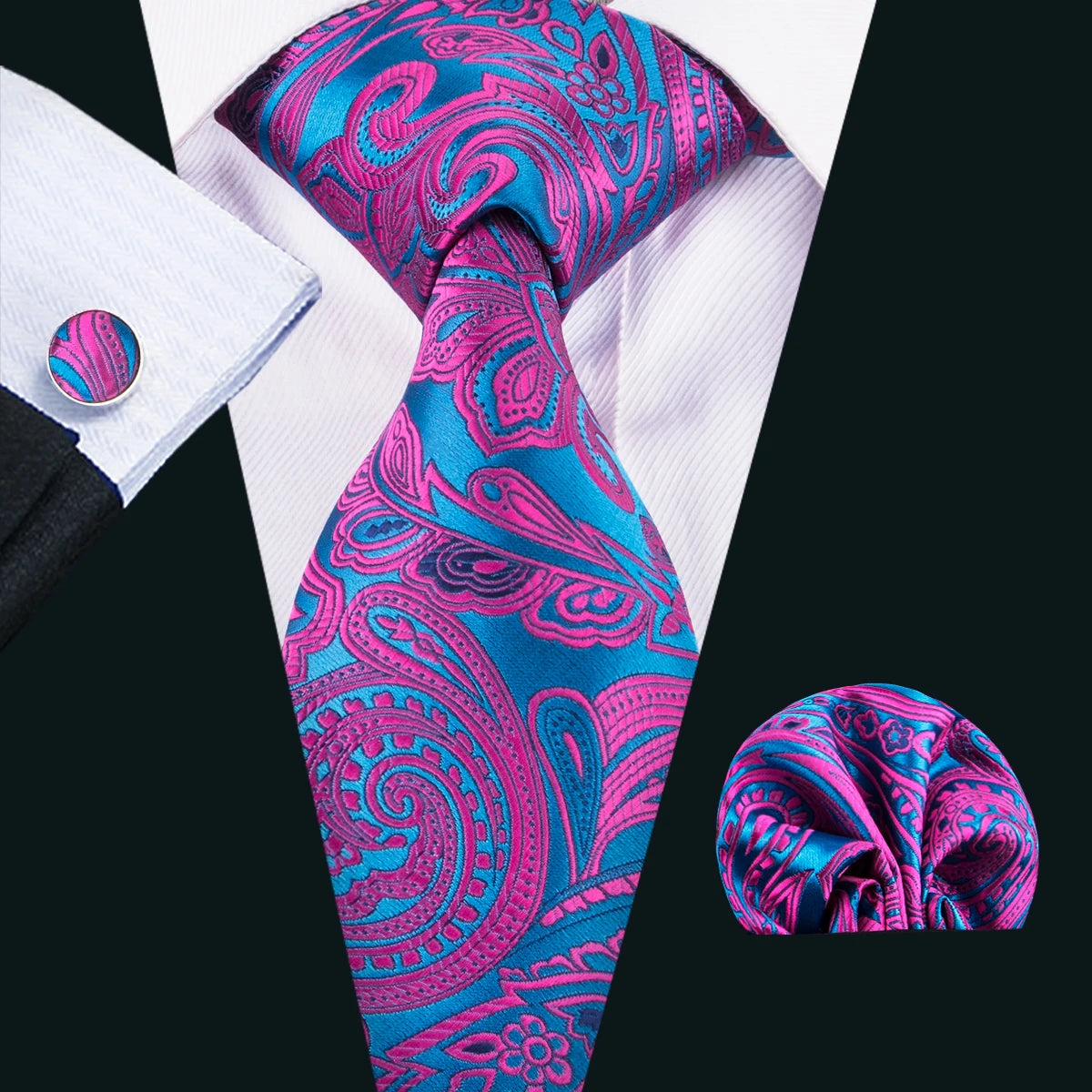 Cravate Homme en Soie Violette Unie avec Pochette Barry.Wang, Ensemble de Cravate et Mouchoir de Poche, Nœuds Papillons Floraux Paisley pour Homme, Cadeau pour Fête, Marié