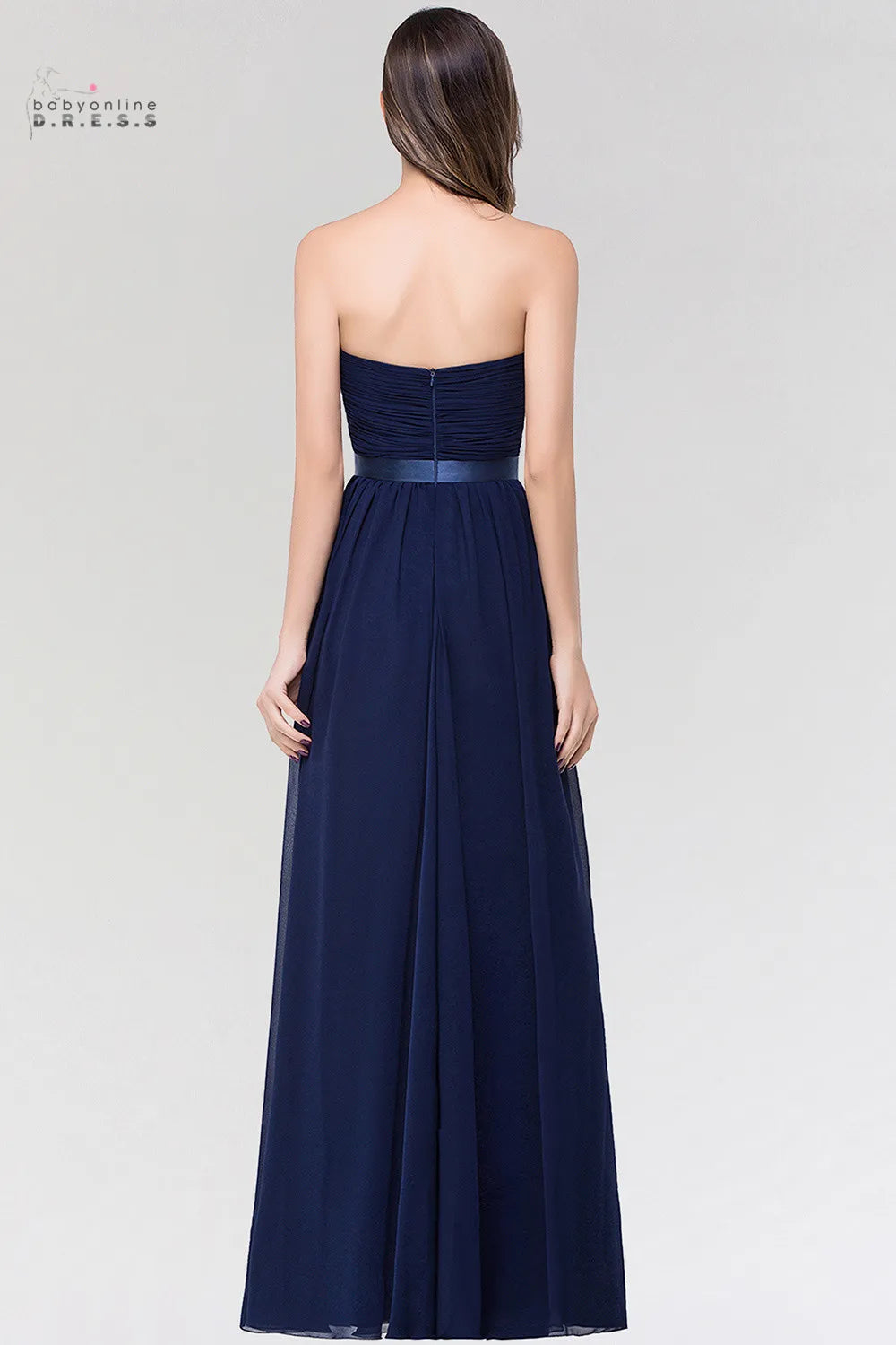 BABYONLINE Robes de demoiselle d'honneur pour fête de mariage élégantes bordeaux plissées en mousseline de soie coupe trapèze longues robes de soirée formelles de bal