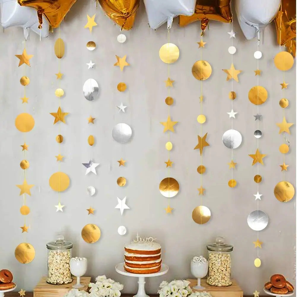 Guirlande en papier pailleté 4M doré champagne Joyeux Anniversaire pour enfant 1 an fille garçon adulte or rose décoration de mariage