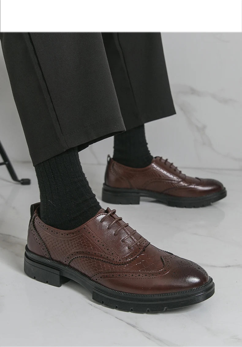 Chaussures classiques de mariage en cuir pour hommes Richelieu Chaussures habillées d'affaires de haute qualité pour hommes Chaussures de bureau pour homme pour fête, événements sociaux ou occasions formelles