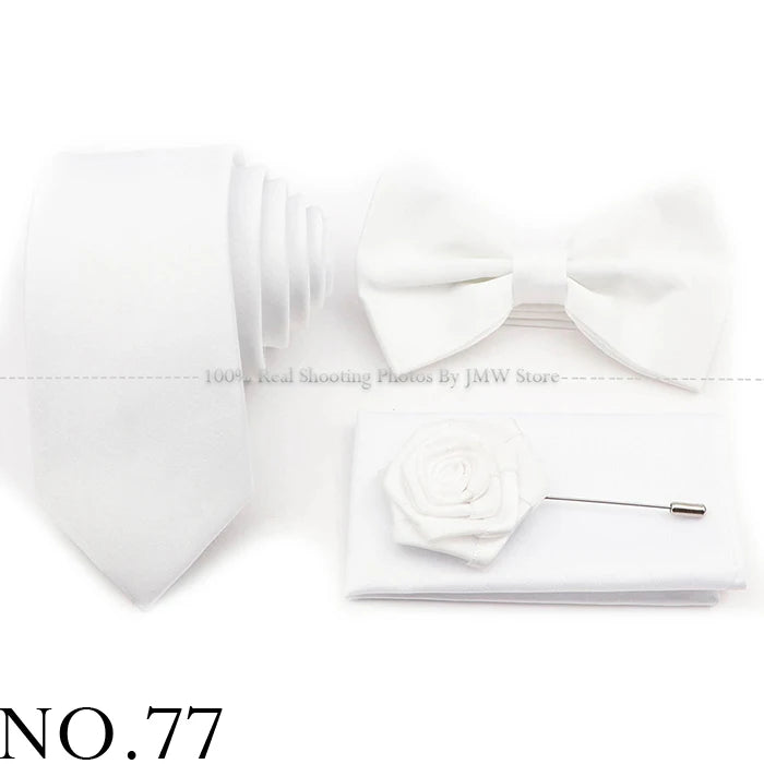 Ensemble cravate et nœud papillon violet bleu sauge vert en polyester, boutons de manchette et broche pour costume de marié, cravate de mariage, accessoire de chemise