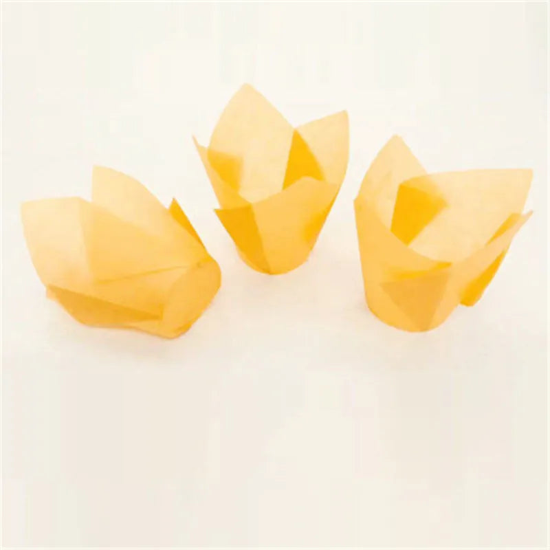 50x caissettes à cupcake de style journal, pour pâtisserie, mariage, caissettes tulipe, moule à muffins, papier sulfurisé, emballage de gâteau résistant à l'huile