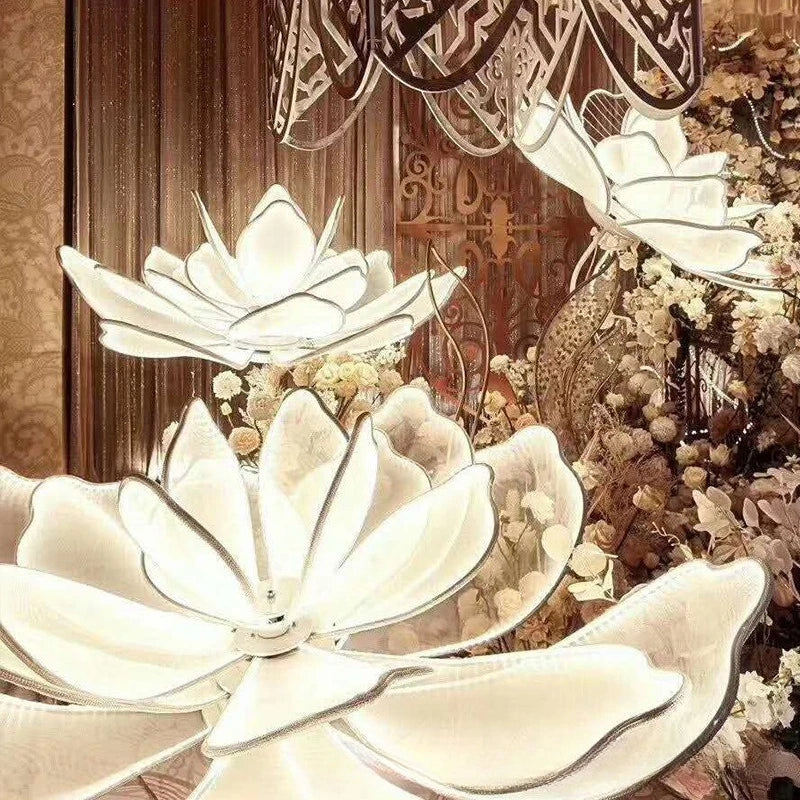 3pc LED Floral Wedding Aisle Light ,Wrought Iron Pathway Decor with Flowers,Ballroom Hotel Event Centerpiece for Indoor Ceremony