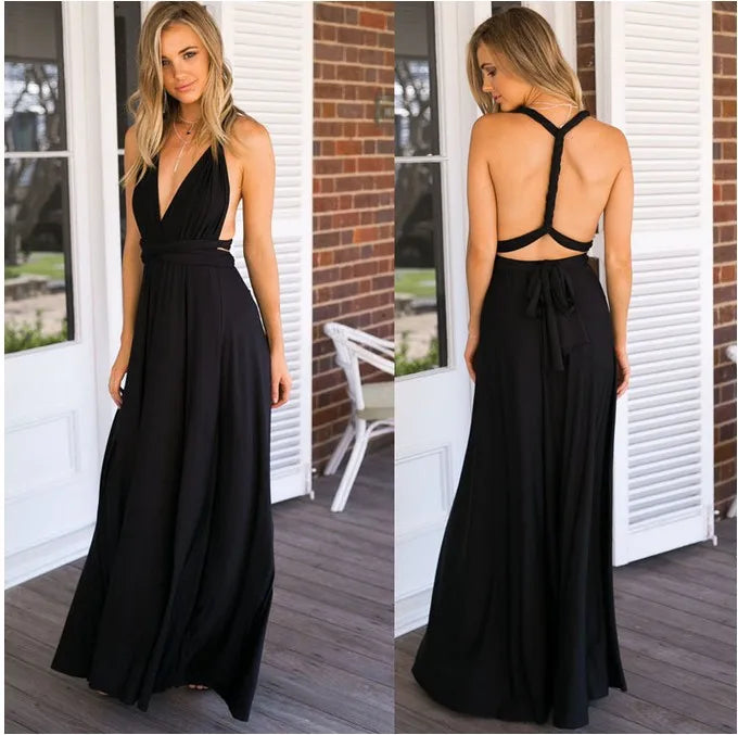 Robe de demoiselle d'honneur, robe longue vert olive de demoiselle d'honneur, robe convertible pour cortège nuptial, robe infinie multivoies, robe sur mesure