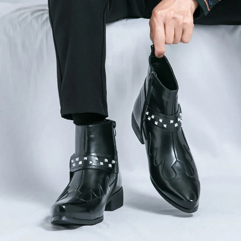 Nouvelle Collection Bottines Homme Chelsea Cuir Décontractées Mode Confortables Bottes Montantes Chaussures de Marche Baskets