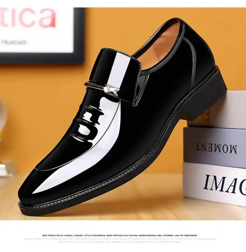Chaussures habillées pour homme Pointures 38-49, Mocassins formels à haut brillant, Chaussures de mariage de luxe, Chaussures de conduite décontractées et confortables pour hommes