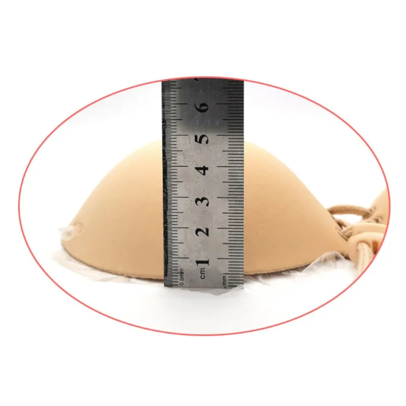 6cm Lift Silicone Adhesive Bra - Waterproof Invisible Push Up for Wedding & Backless Dresses, Natural Curve for Small Chest
