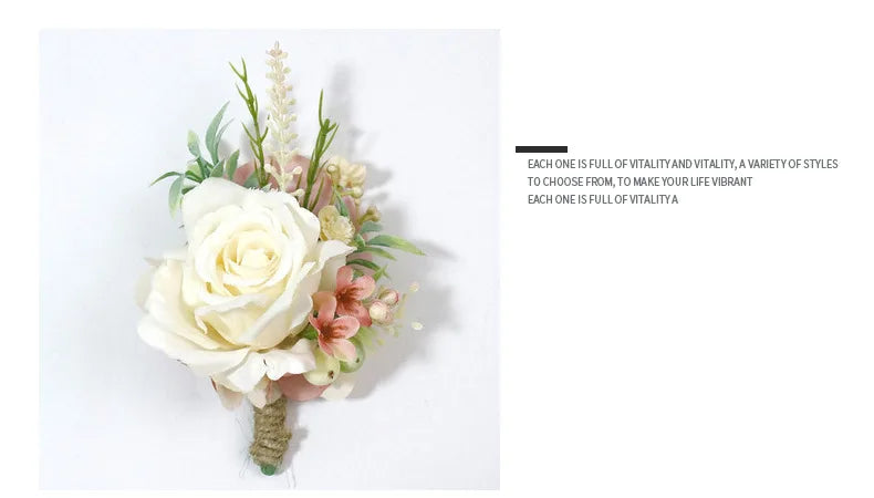 Wedding Boutonniere & Corsage | Silk Flower Pin for Groom, Groomsmen & Guests