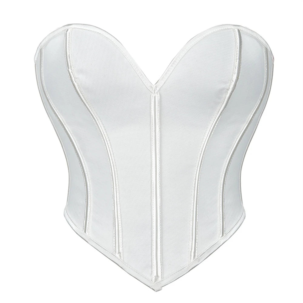 Sexy Women Overbust Corsets / Golden  Lace Up Body Shaper / Lingerie Gothic Corselet