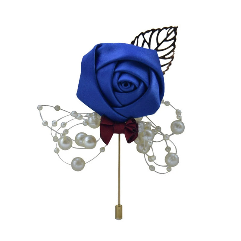 Satin Rose Corsage Brooch | Wedding Boutonniere & Bridal Accessory