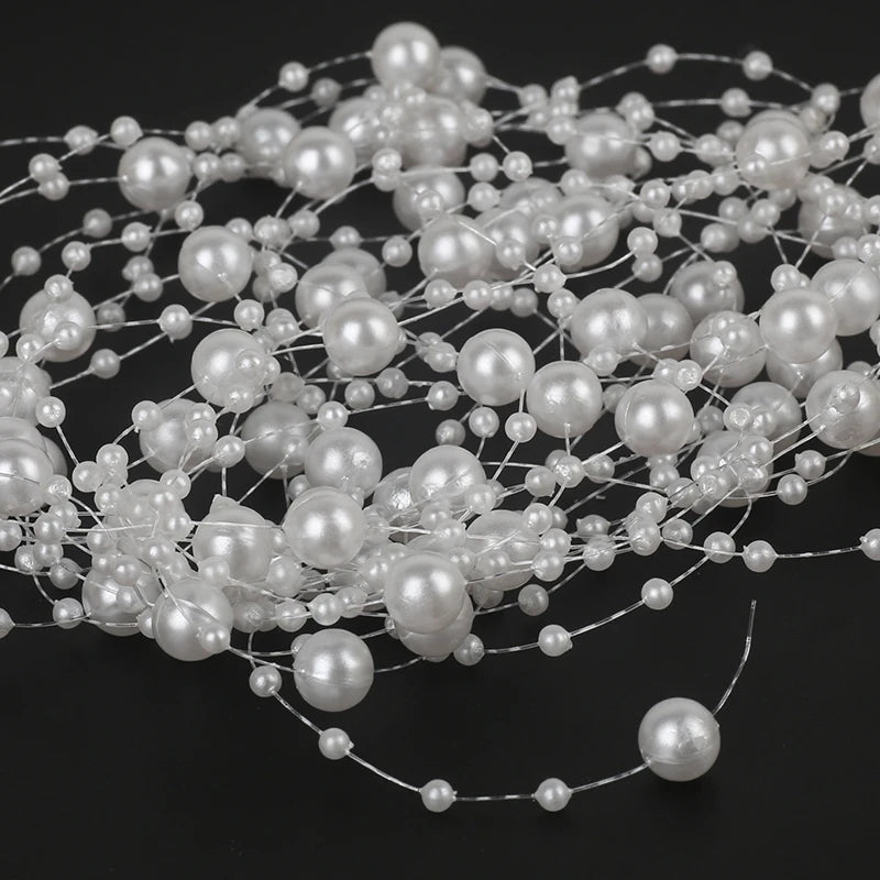 3/4/5/6/8/10mm ABS pearl chain double row connecting bead wedding dress bead chain half round bead chain DIY jewelry accessories