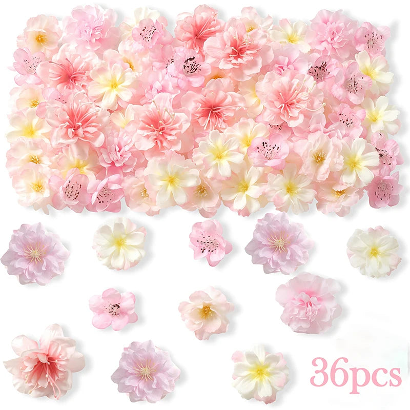 36 Pcs Têtes de Fleur de Marguerites Artificielles en Soie Rose de 4cm pour Couronne Artisanale Décoration de Mariage Décoration de Table Maison DIY Fausses Fleurs