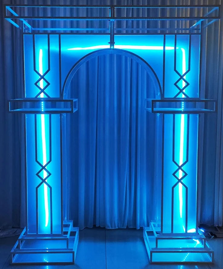 Support d'arche métallique pour décoration de scène de mariage, toile de fond d'arche de mariage 3D