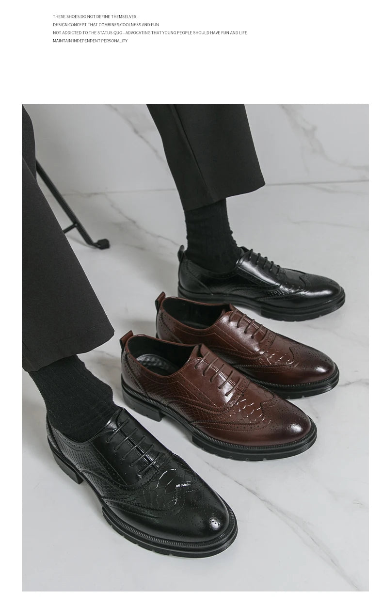 Chaussures classiques de mariage en cuir pour hommes Richelieu Chaussures habillées d'affaires de haute qualité pour hommes Chaussures de bureau pour homme pour fête, événements sociaux ou occasions formelles