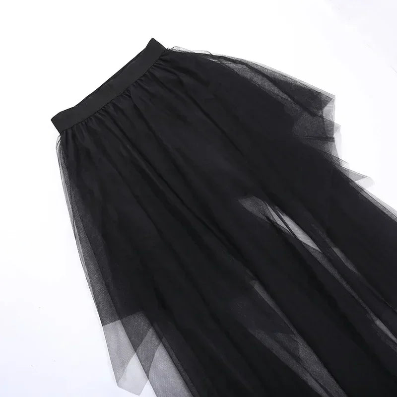 Jupes décontractées Punk Sexy en maille taille haute irrégulière pour femmes, nouvelle jupe polyvalente de style gothique européen et américain pour l'été