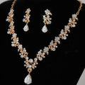 Parure de mariée de luxe zircon et strass (collier et boucles d'oreilles)