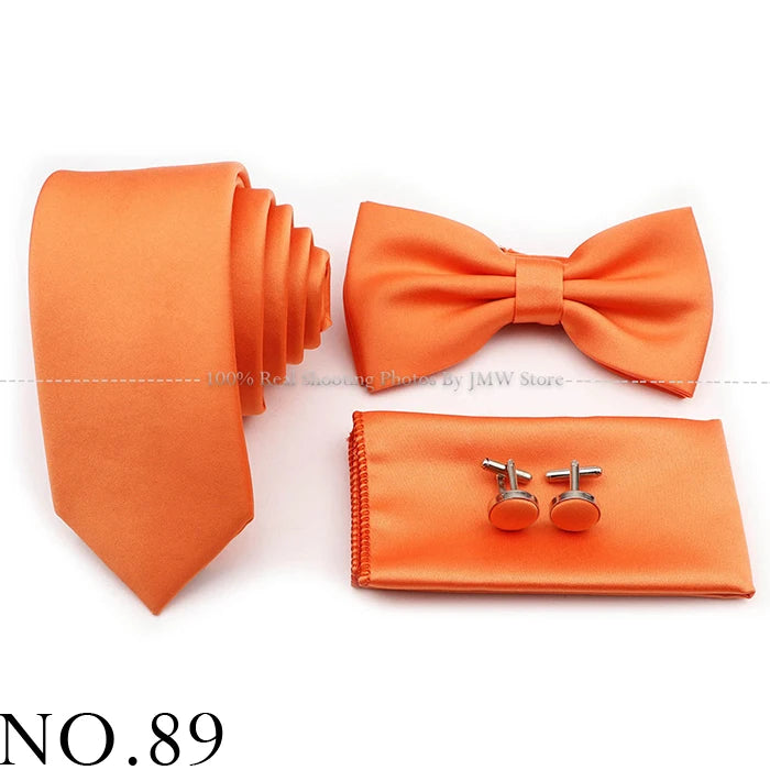 Ensemble cravate et nœud papillon violet bleu sauge vert en polyester, boutons de manchette et broche pour costume de marié, cravate de mariage, accessoire de chemise