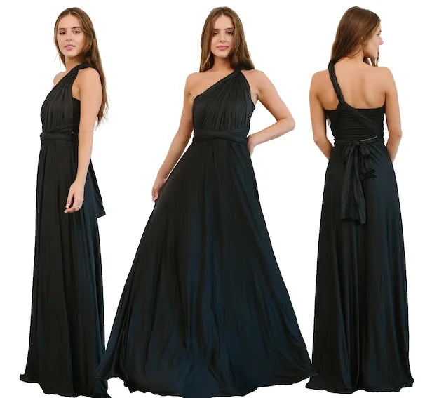 Robe de demoiselle d'honneur, robe longue vert olive de demoiselle d'honneur, robe convertible pour cortège nuptial, robe infinie multivoies, robe sur mesure