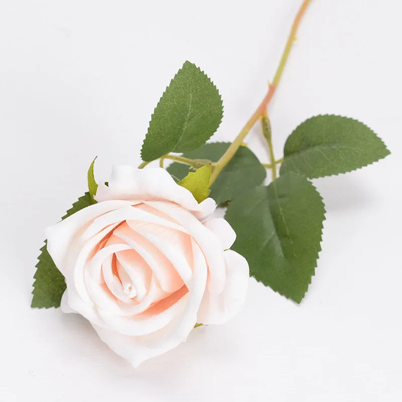 Velvet Artificial Rose Flowers for Wedding Décor & DIY (Set of 10)