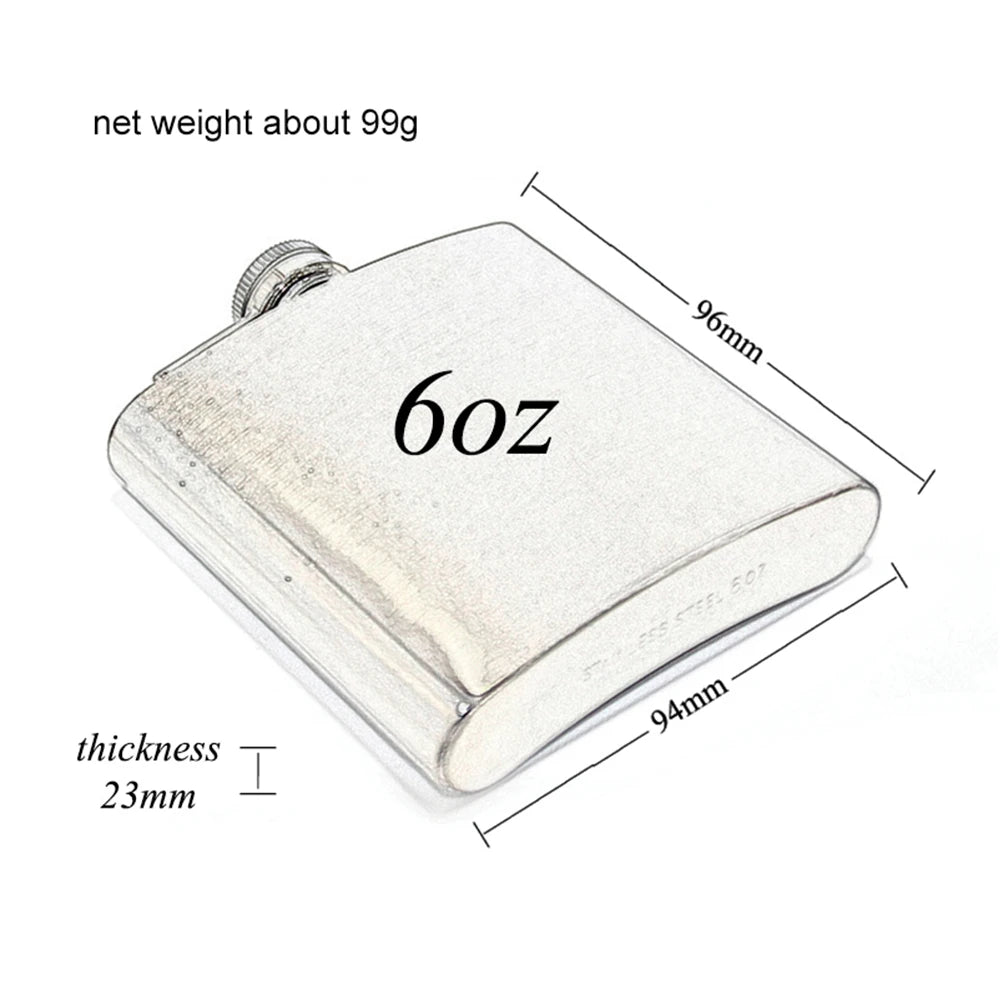 Personalized 6oz Hip Flask Set | Custom Name & Logo | Groom, Best Man & Groomsmen Gift