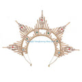 E56A Serre-tête gothique avec diadème, couronne de princesse en cristal pour fête de mariage