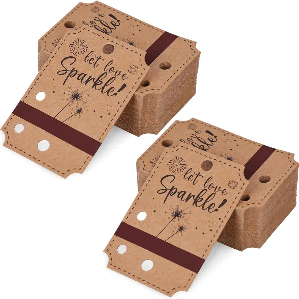 50/100pcs Carte de feux d'artifice de mariage Étiquettes cadeau en papier kraft Étiquettes suspendues pour feux de Bengale Décoration de mariage d'anniversaire de Noël